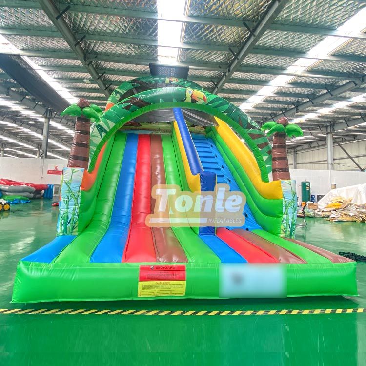 Forest animal theme inflatable dry slide