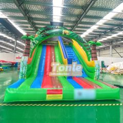 Forest animal theme inflatable dry slide