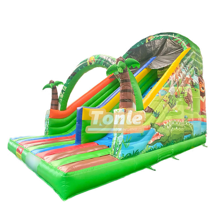 Forest animal theme inflatable dry slide
