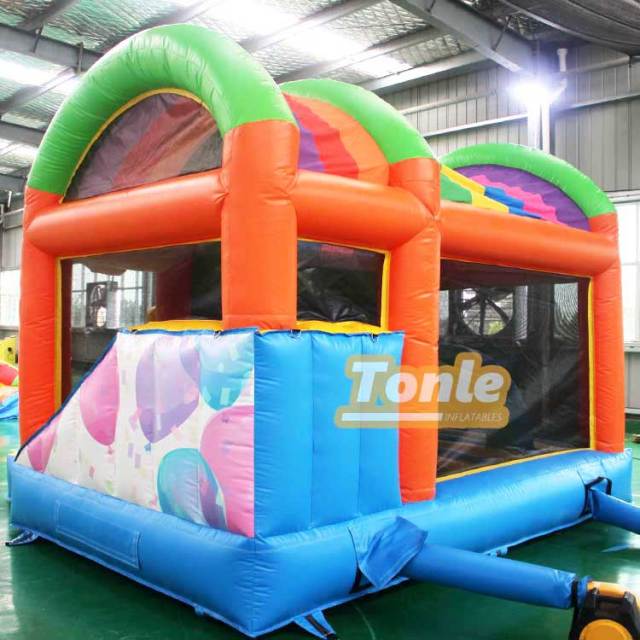 Zoo themed children's inflatable castle
