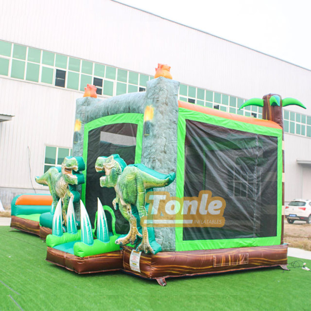 Jurassic Dinosaur Tyrannosaurus Rex theme inflatable dry wet combo