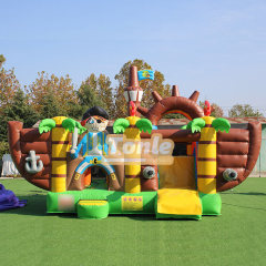 Pirate ship theme bouncy castle slide combo