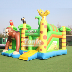 Custom jungle themed bouncy castle