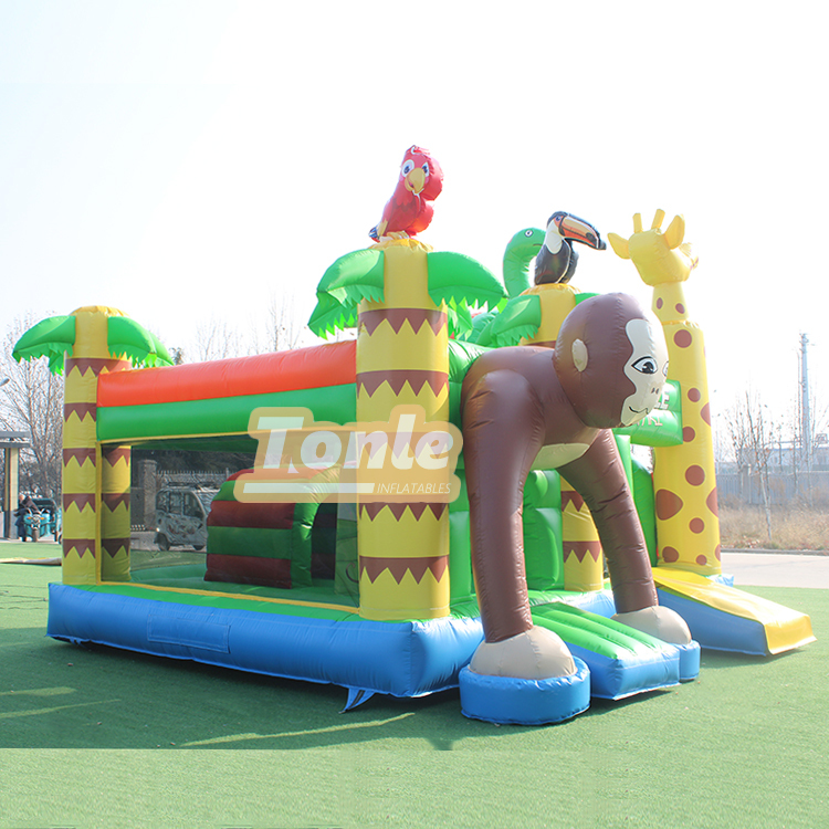 Custom jungle themed bouncy castle