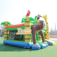 Custom jungle themed bouncy castle