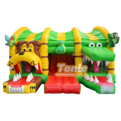 Crocodile Lion Jungle Theme Bouncy Castle