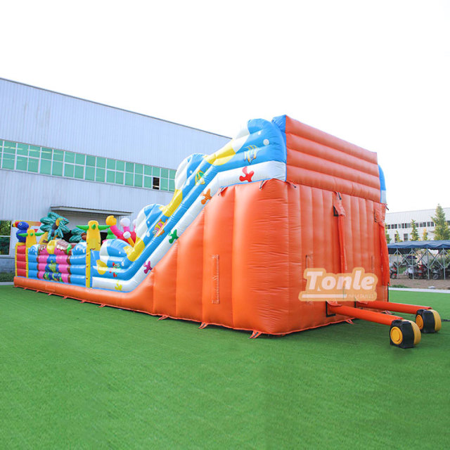 Factory customized ocean theme large inflatable slide park