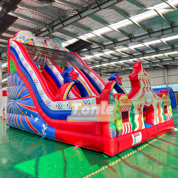 Factory Custom Clown Circus Theme Inflatable Slide