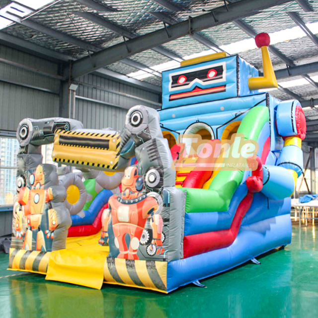 Manufacturer customization 6m/20ft Robot Theme Commercial Inflatable Slide