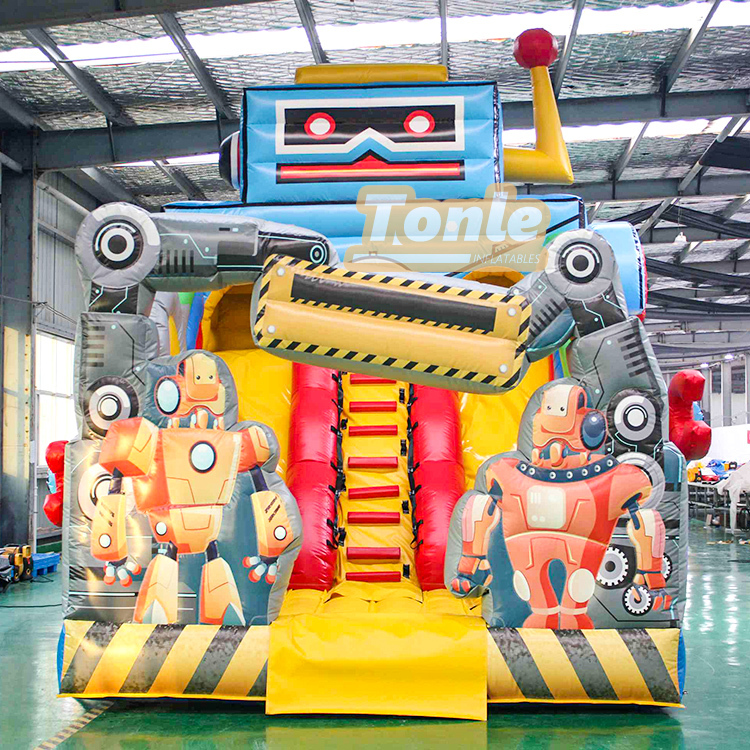 Manufacturer customization 6m/20ft Robot Theme Commercial Inflatable Slide