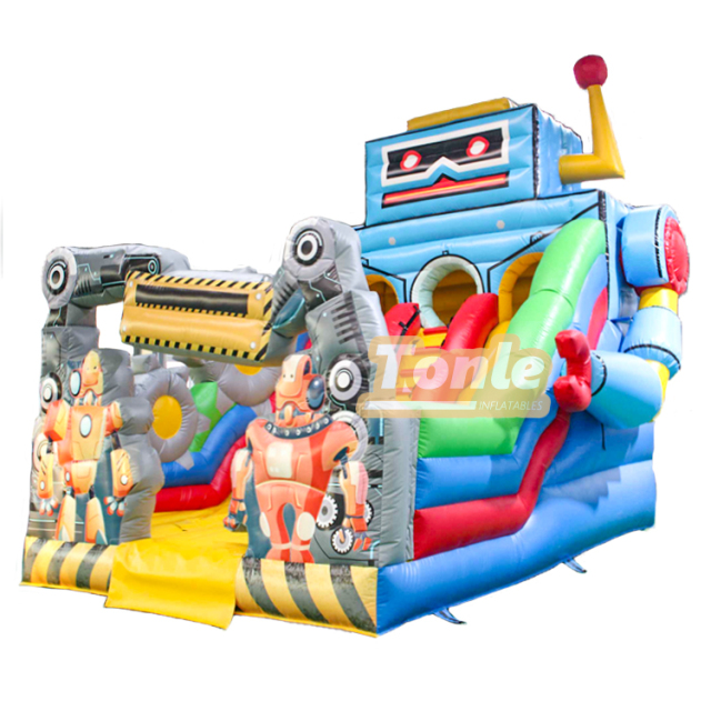Manufacturer customization 6m/20ft Robot Theme Commercial Inflatable Slide