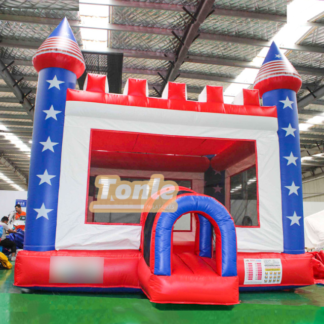 American flag star theme bouncy castle
