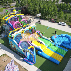 Wet and dry Minion inflatable water slide