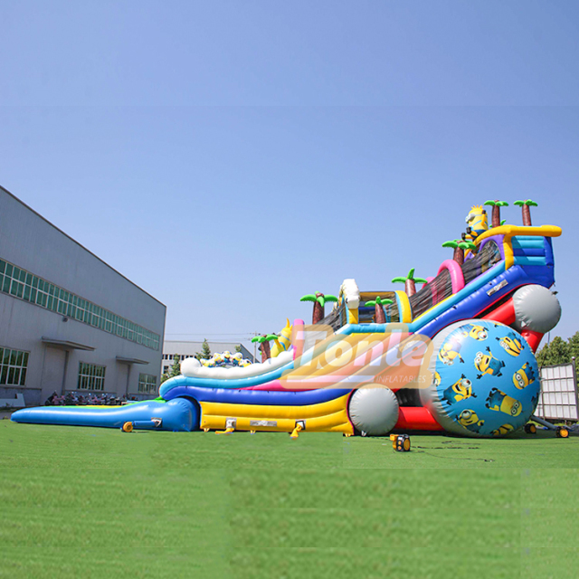 Wet and dry Minion inflatable water slide