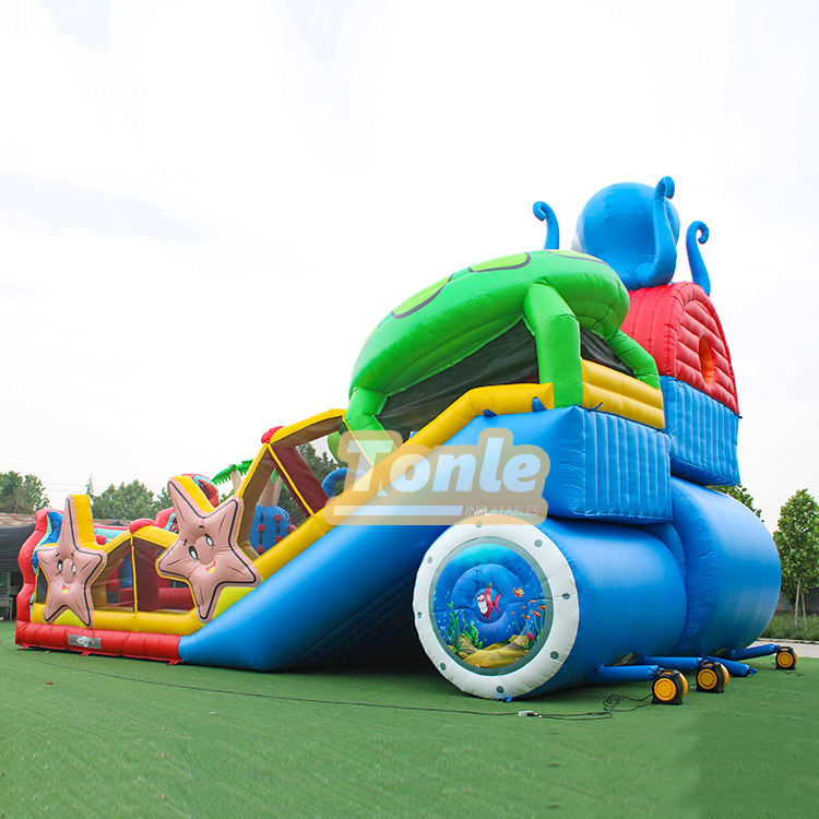 Sea animal octopus theme inflatable slide fun city