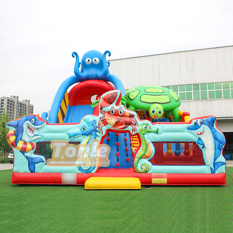 Sea animal octopus theme inflatable slide fun city