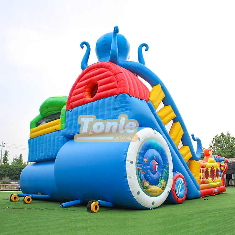 Sea animal octopus theme inflatable slide fun city