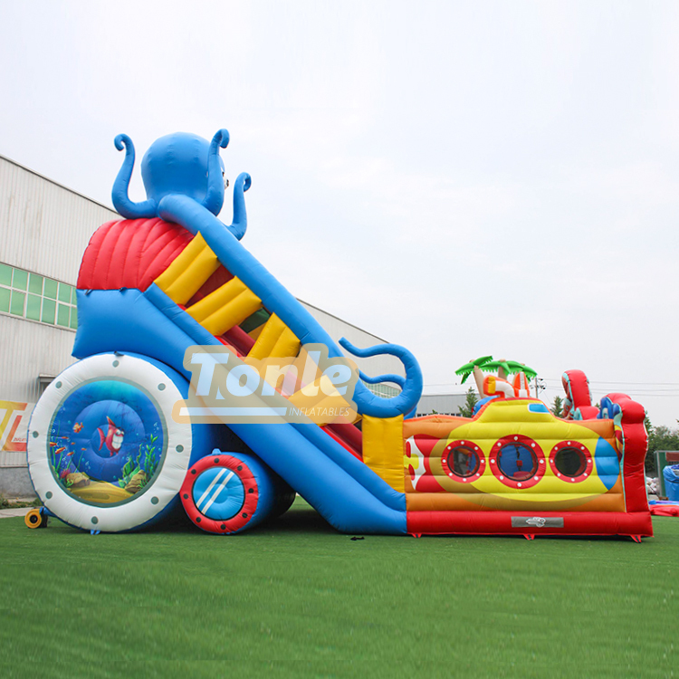 Sea animal octopus theme inflatable slide fun city