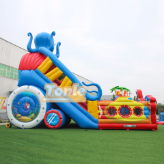 Sea animal octopus theme inflatable slide fun city