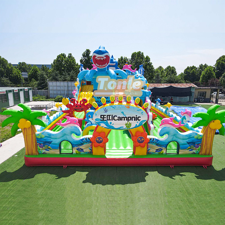 Ocean Shark Theme Inflatable Playground fun city