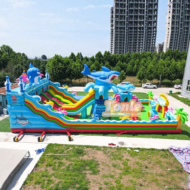 Ocean Shark Theme Inflatable Playground fun city
