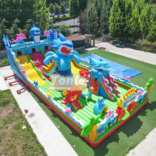 Ocean Shark Theme Inflatable Playground fun city