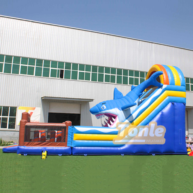 Shark theme inflatable slide inflatable fun city