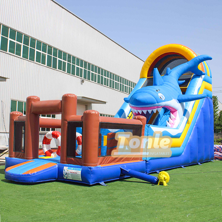 Shark theme inflatable slide inflatable fun city