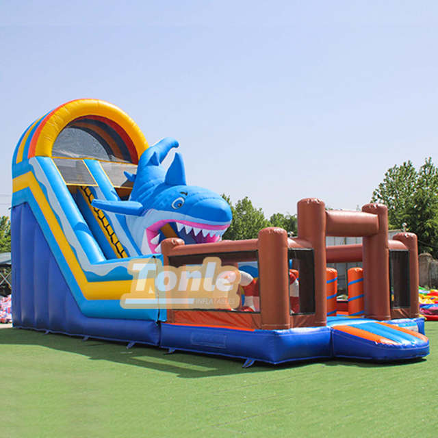 Shark theme inflatable slide inflatable fun city