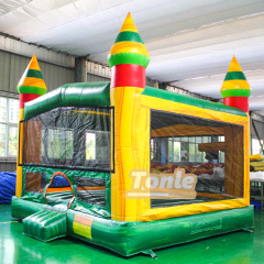 Marble yellow and green castle inflatable bounce house