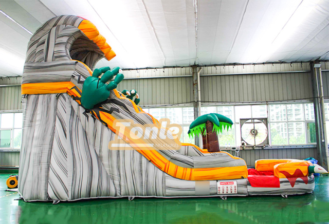 T-Rex Dinosaur Commercial Grade Tropical Inflatable Water Slide