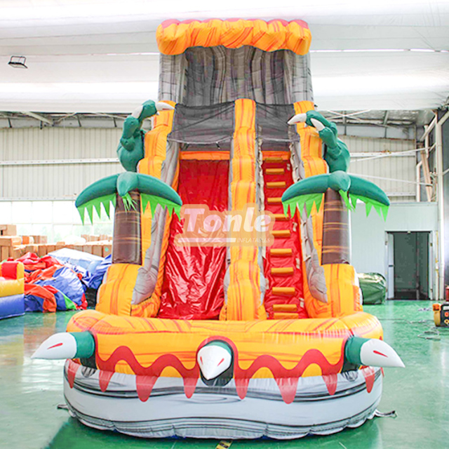 T-Rex Dinosaur Commercial Grade Tropical Inflatable Water Slide