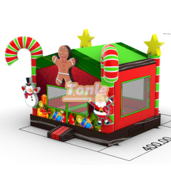 Christmas Gingerbread Man Inflatable Jumper Castle