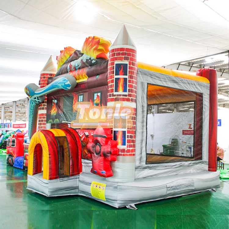 Tropical tree inflatable bouncer water slide combo