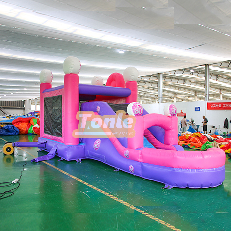 Barbie theme inflatable jumper water slide combo