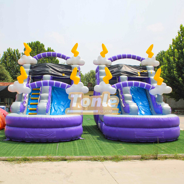 Purple Lightning inflatable Water Slide