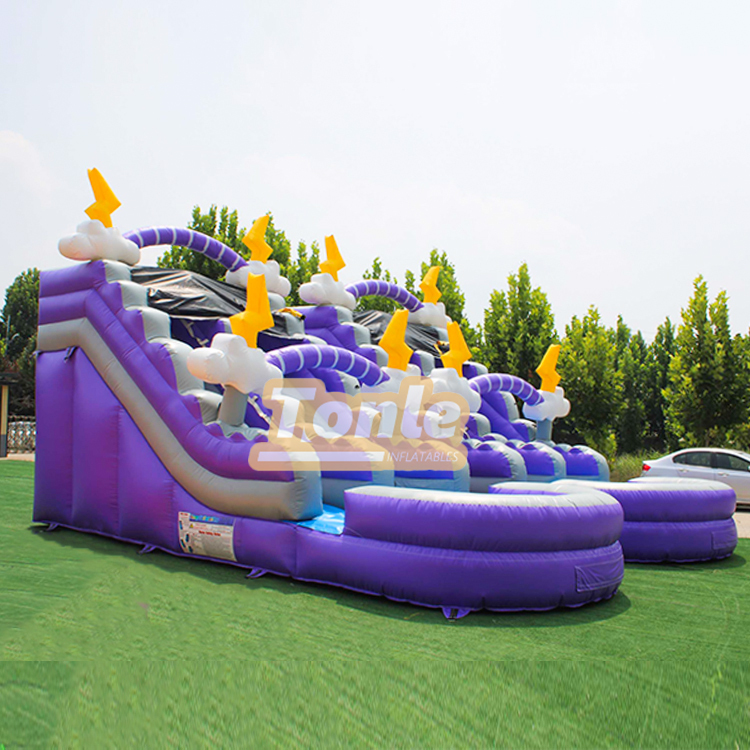Purple Lightning inflatable Water Slide
