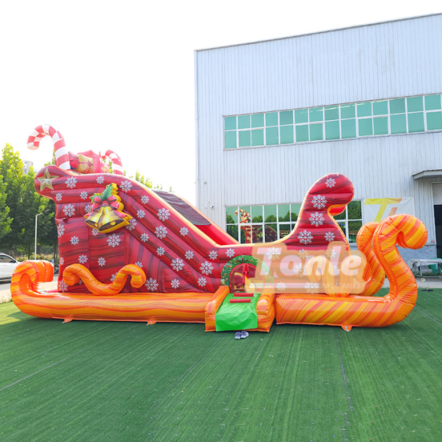 Christmas sleigh inflatable slide