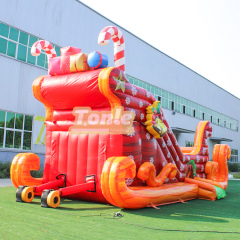 Christmas sleigh inflatable slide