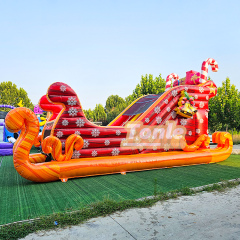 Christmas sleigh inflatable slide
