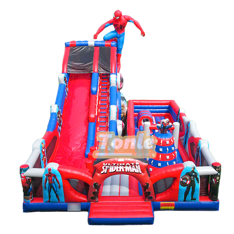 Superhero Spiderman Inflatable fun city Playground for Kids
