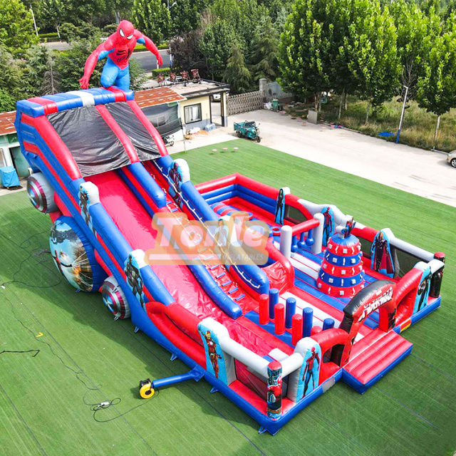 Superhero Spiderman Inflatable fun city Playground for Kids