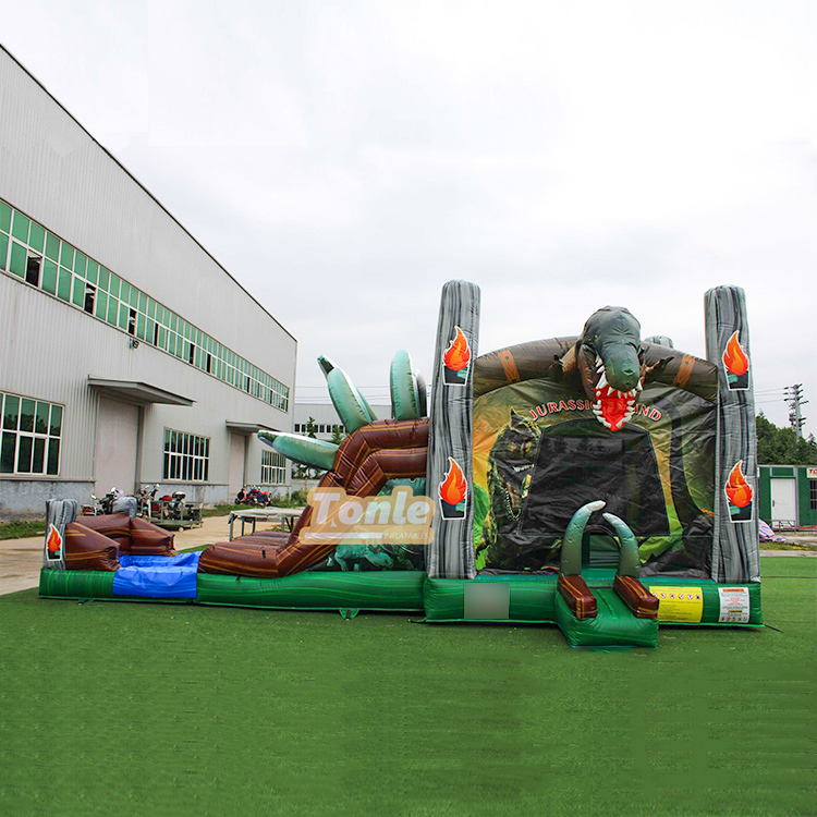 Jurassic Park Dinosaur inflatable combo bounce house Moonwalk