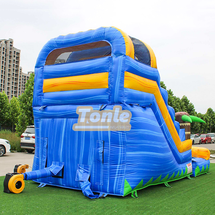 13ft Palm tree marble water inflatable slide