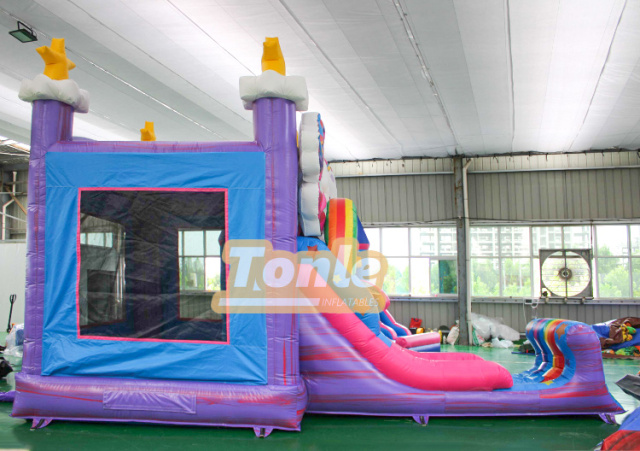 Unicorn inflatable jumper slide combo