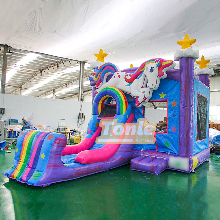 Unicorn inflatable jumper slide combo