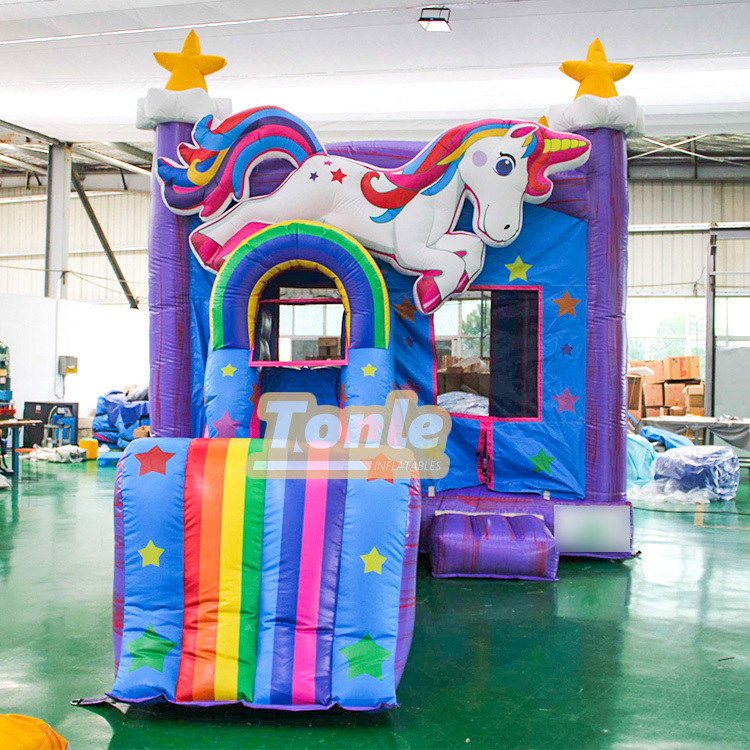 Unicorn inflatable jumper slide combo