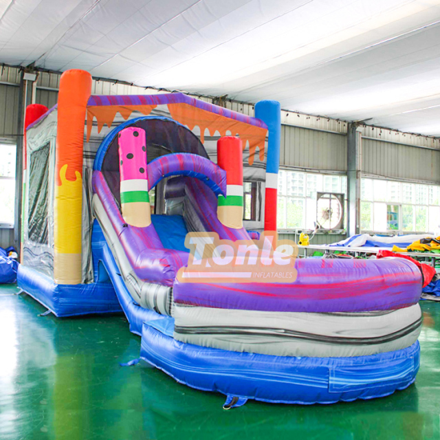 Ice Cream Popsicle Bounce House with Slide Wet/Dry