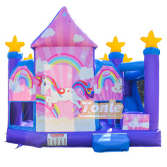 Unicorn inflatable jumper bounce house slide combo