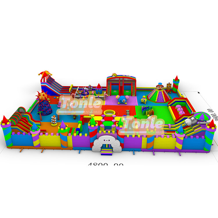 160ft outdoor inflatable trampoline park